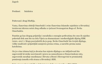 Biskup uputio sažalnicu povodom smrti Ševka Omerbašića