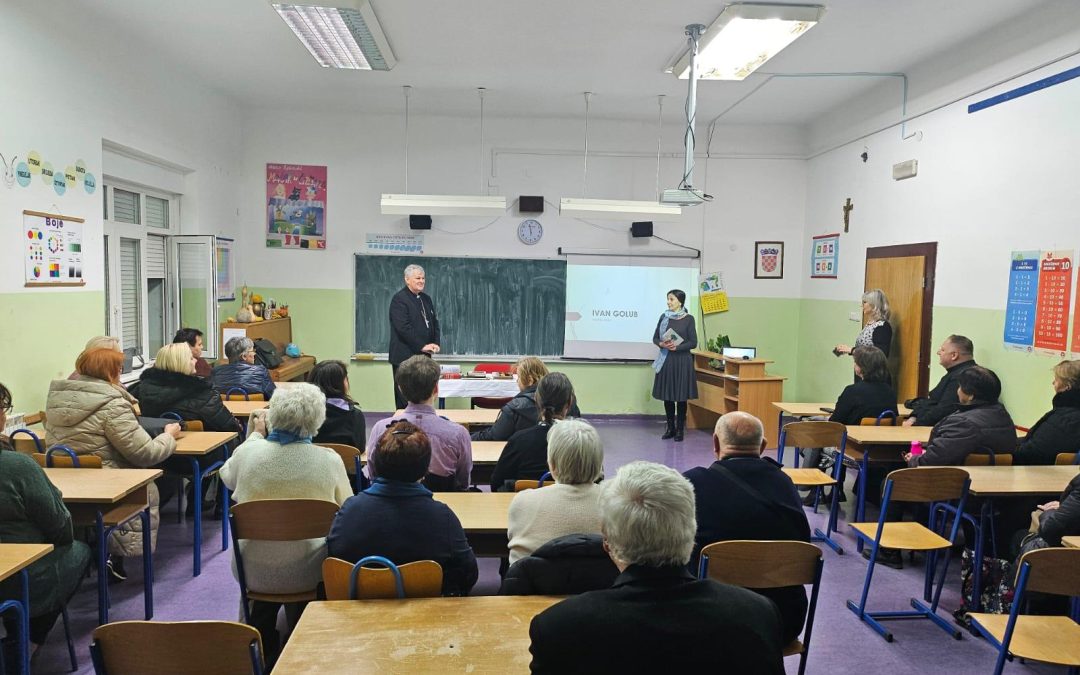 U Posavskim Bregima biskup održao predavanje o životu i djelu akademika Ivana Goluba